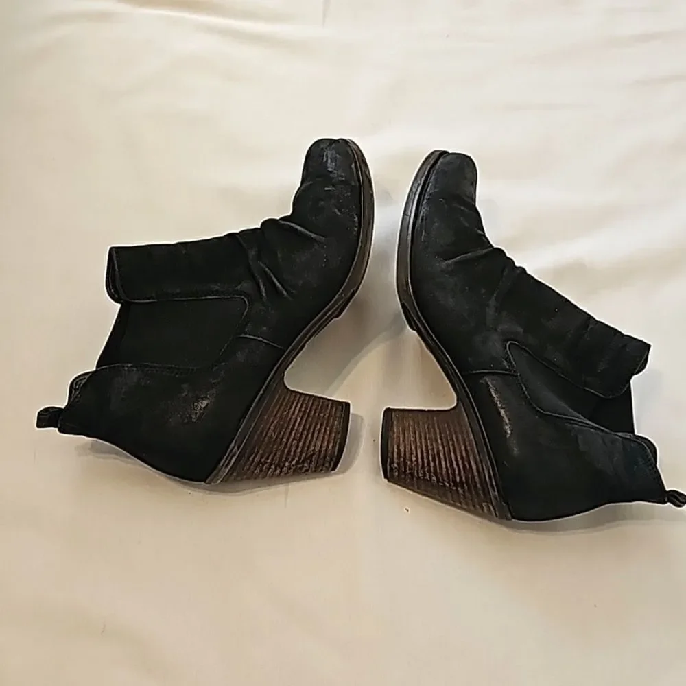 Paul Green  black nubuck leather Women’s ankle‎ boots Size UK 4/ US 7.5